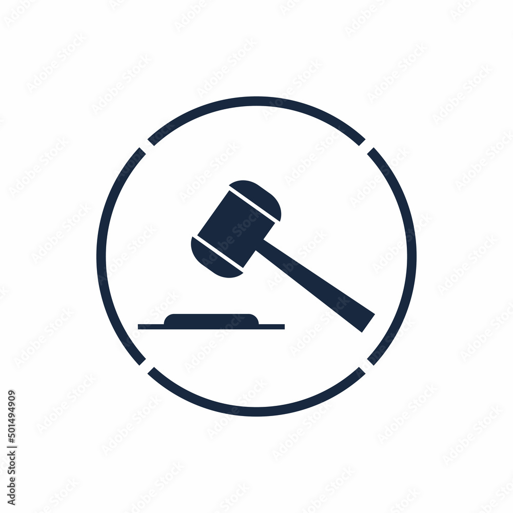 Hammer of a judge icon vector Hammer of a judge icon vector