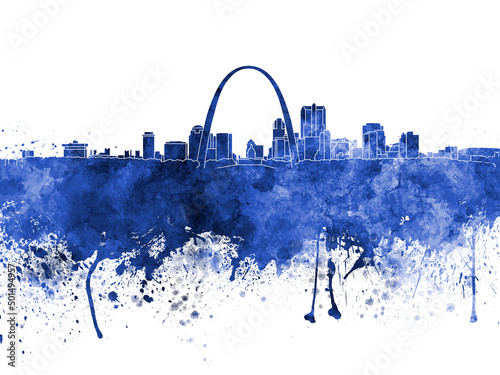 St louis skyline watercolor 