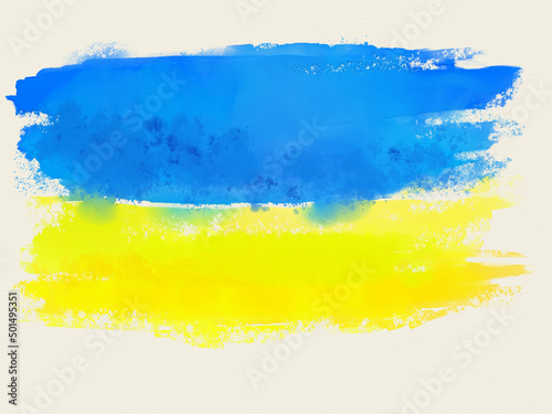 Illustration der ukrainischer Fahne in blau und gelb