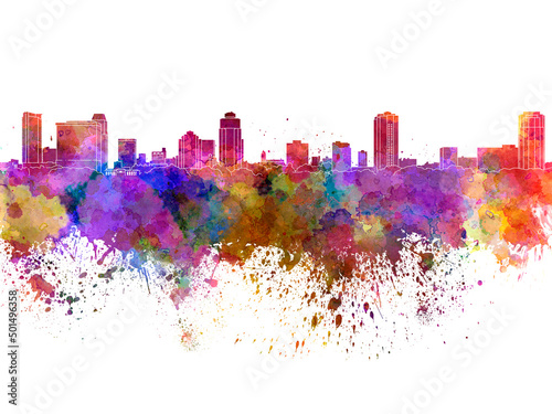 Photography St Petersburg skyline in watercolor background