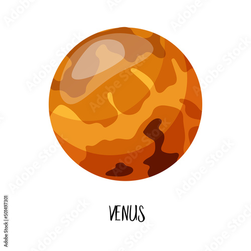 Cartoon solar system planets. Venus.