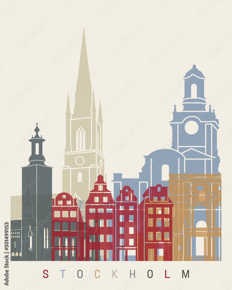 Stockholm skyline poster Stockholm skyline poster