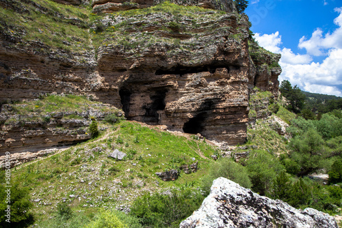 Phrygian valley, view of ancient rock tombs.Eskisehir province photo