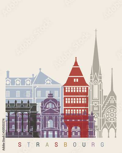 Strasbourg skyline poster