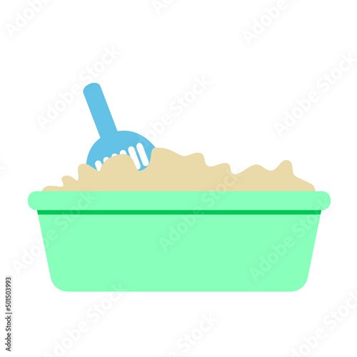 illustration of cat litter box. cat stuff pet accessories. isolated on background