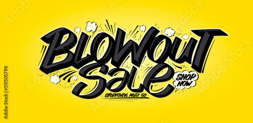 Blowout sale vector web banner mockup