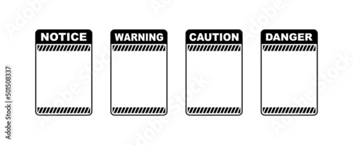empty warning sign on white background
