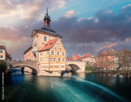 Fotografie, Obraz Scenic view of the Old Town Hall in Bamberg