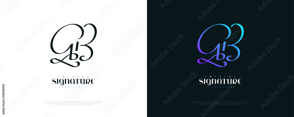 Initial G and B Logo Design in Colorful Handwriting Style. GB Signature Logo or Symbol for Wedding, Fashion, Jewelry, Boutique, and Business Brand Identity Initial G and B Logo Design in Colorful Handwriting Style. GB Signature Logo or Symbol for Wedding, Fashion, Jewelry, Boutique, and Business Brand Identity