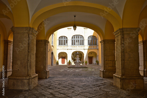 Small street in Melfi, a city in the Basilicata region in Italy.