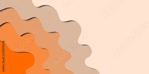 Vector illustration of a colorful paper cut banner. Bright colors and soft waves. Background with effective wave layers. Abstract layout design for flyers, web banners or your personal design.