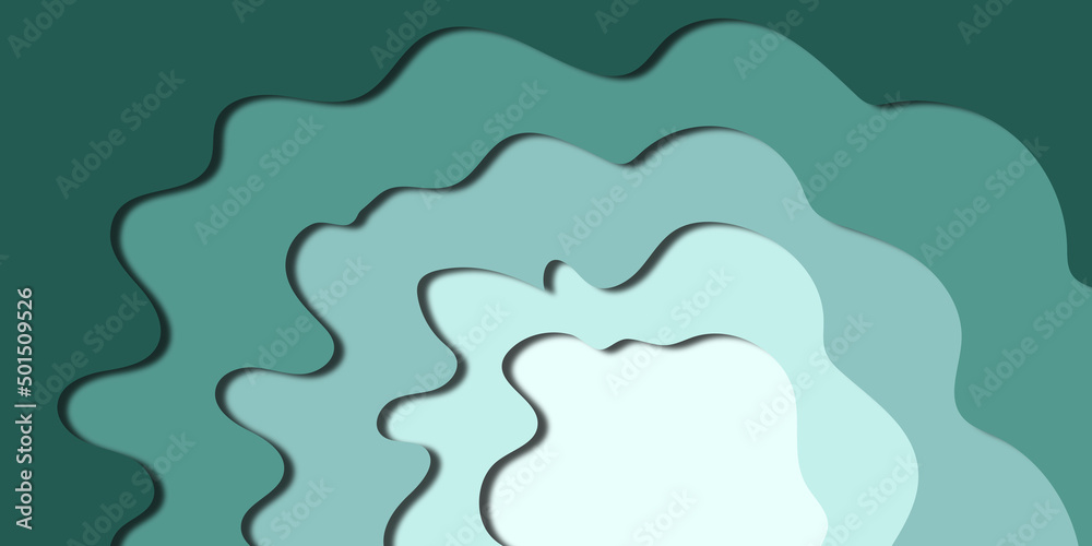 Vector illustration of a colorful paper cut banner. Bright colors and soft waves. Background with effective wave layers. Abstract layout design for flyers, web banners or your personal design.