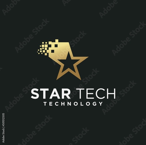 Tech star logo design creative minimalist design template graphics for business identity 