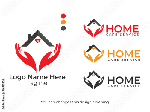 Home Care vector logo design. Home logo. caring home logo. care