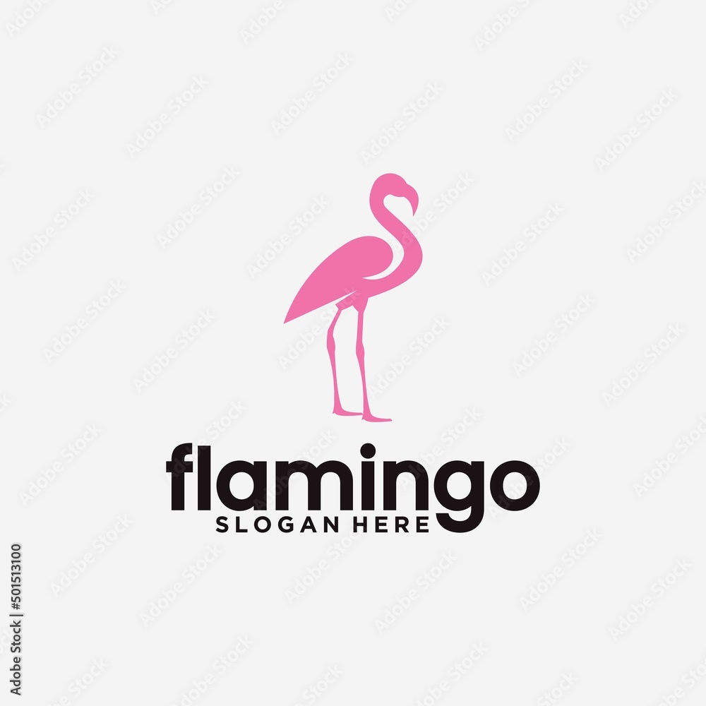 Flamingo logo with line style beautiful flamingo animal art logo design illustration for business Flamingo logo with line style beautiful flamingo animal art logo design illustration for business
