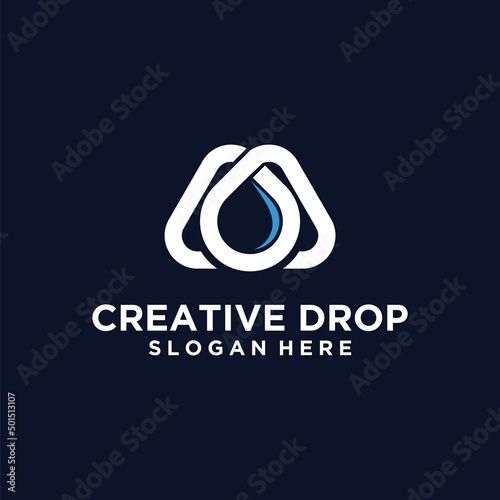 Letter m with water drop concept design template graphic alphabet symbol for business identity