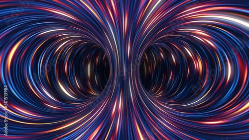 Multicolor torus with accelerated particles, loopable motion background