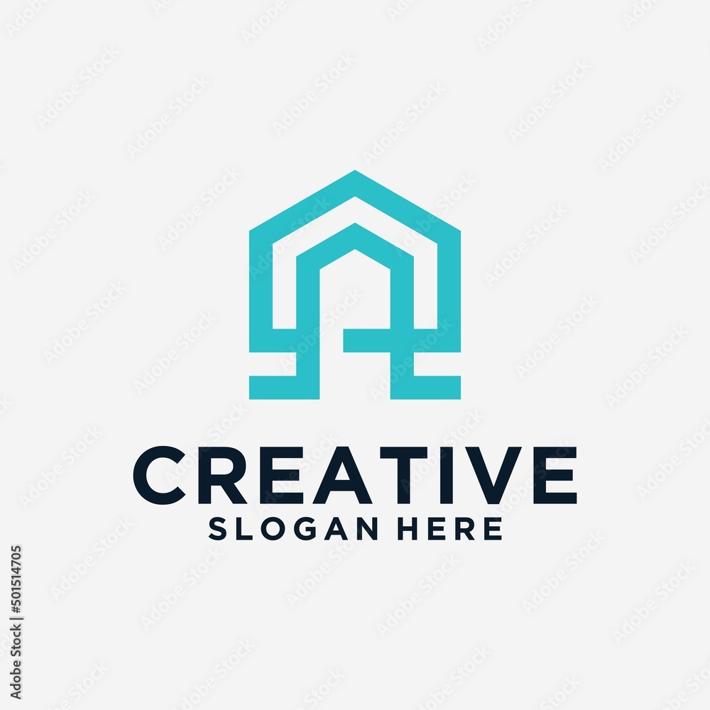 House logo design in vector for construction trendy minimalist home professional logo design House logo design in vector for construction trendy minimalist home professional logo design