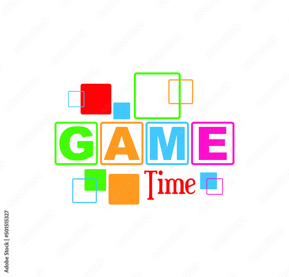 Game time with font design. Game time with font design.