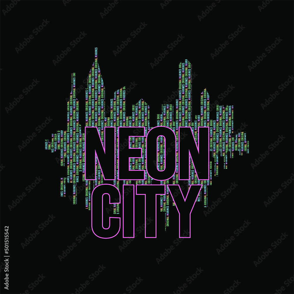 Neon City typographic Print slogan for T-shirt printing design and various jobs, typography, vector.