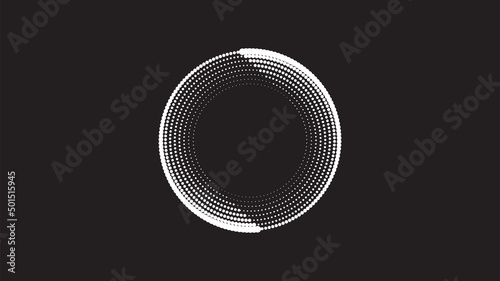 Circular abstract tech geometric frame background