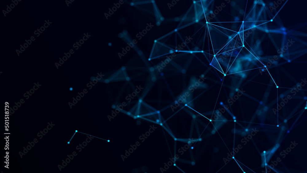 Network connection structure. Technology connect big data. Science background. Business futuristic backdrop. 3D rendering.