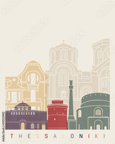 Thessaloniki skyline poster photo