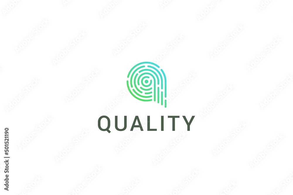 Letter q creative line art technological modern logo