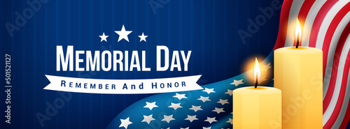 Fotografija Memorial Day - Remember and honor banner vector illustration