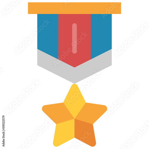 bravery medal flat icon
