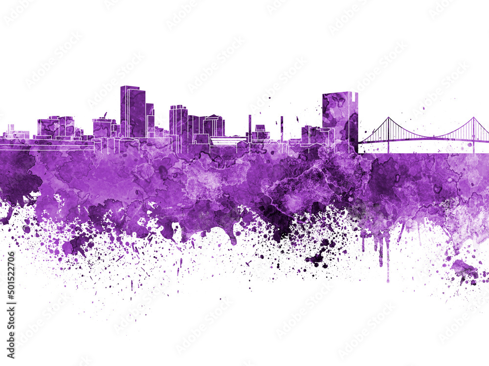 Toledo OH skyline in watercolor background Toledo OH skyline in watercolor background