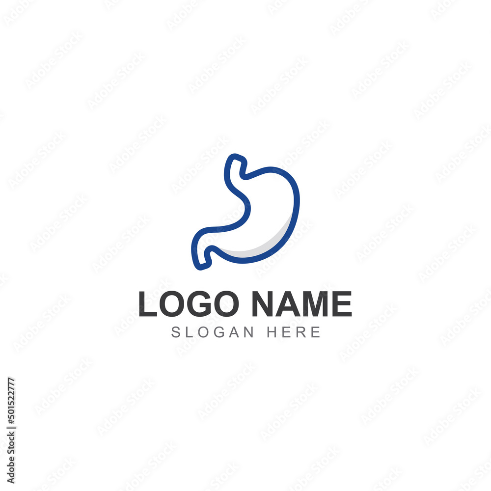 stomach health and stomach care logo design icon vector template