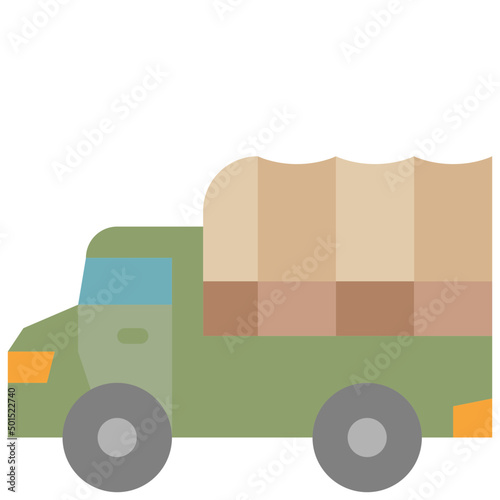 military truck flat icon