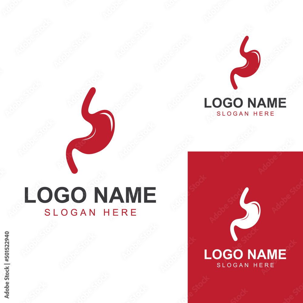 Fototapeta premium stomach health and stomach care logo design icon vector template