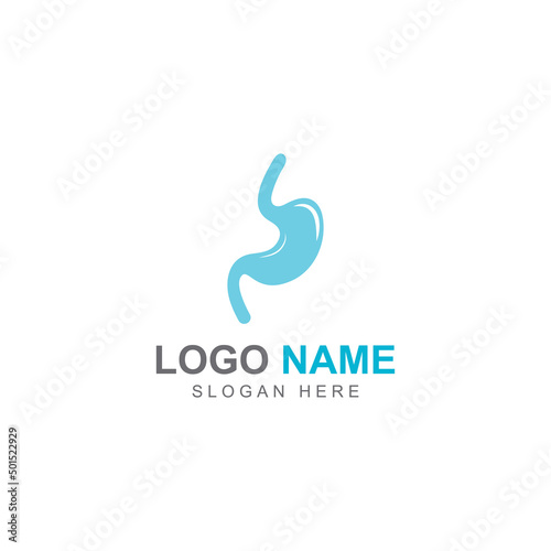 stomach health and stomach care logo design icon vector template