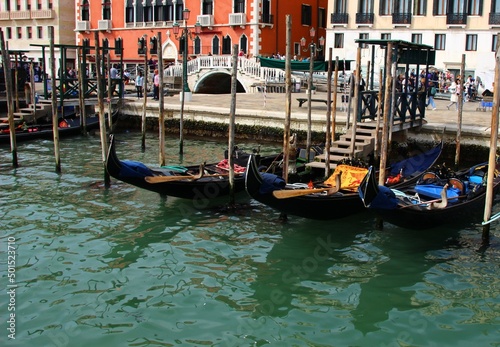 Italy, Veneto, Venice: Gondolas at rest. © Raffaello Tiziano