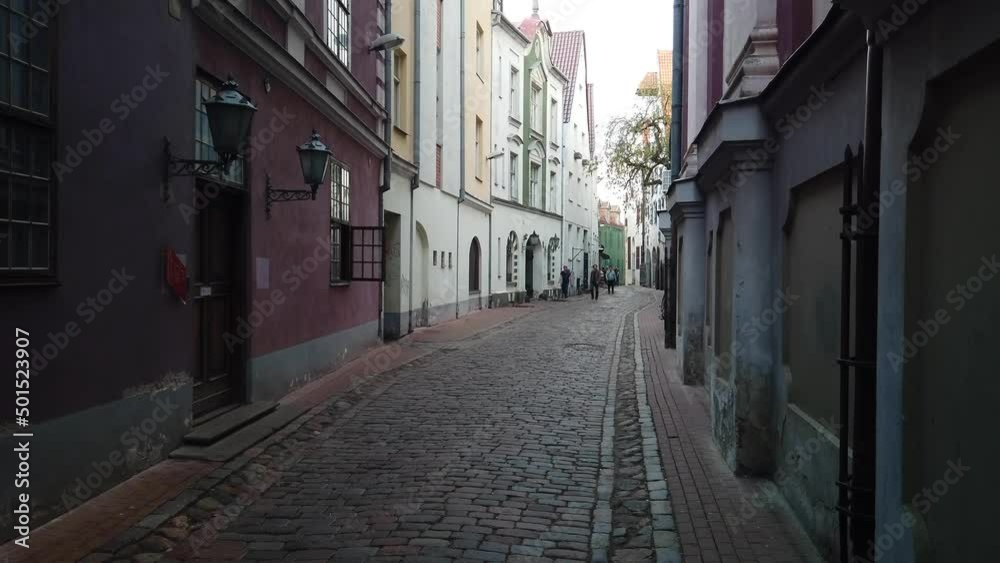 Typical street scene in the Latvian Capital, Riga Typical street scene in the Latvian Capital, Riga