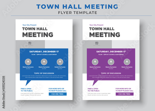 Town Hall Meeting Flyer Templates, City Hall Flyer and Poster photo