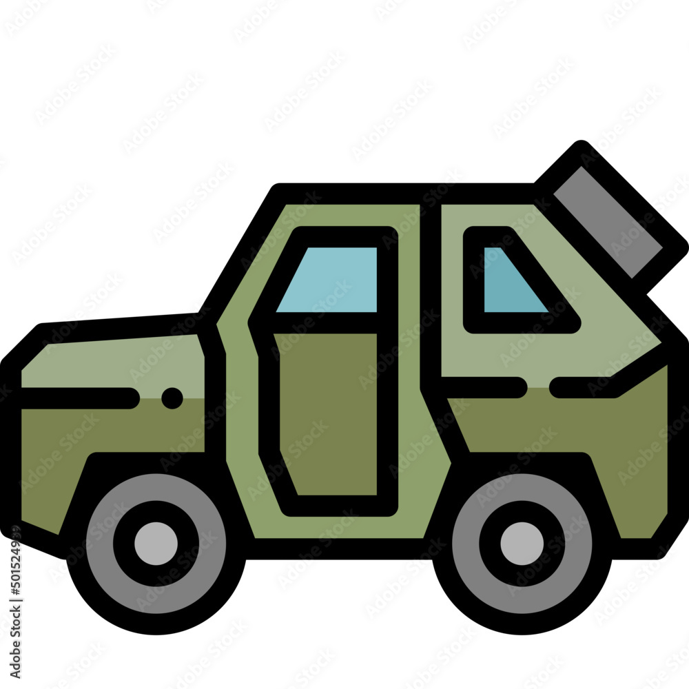armored vehicle filled outline icon