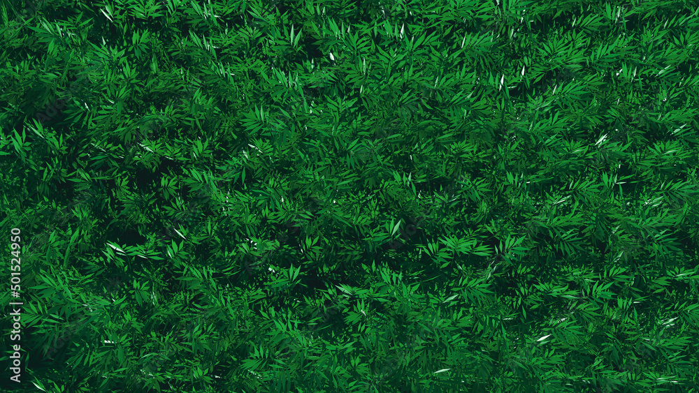 Close-up of green bush. 3d rendering Close-up of green bush. 3d rendering