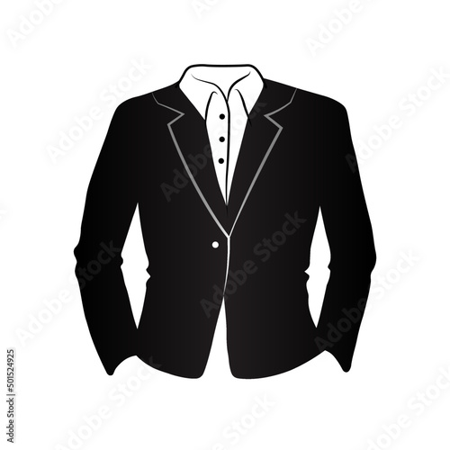 Vector black suit isolated on white background