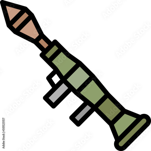 rocket launcher filled outline icon