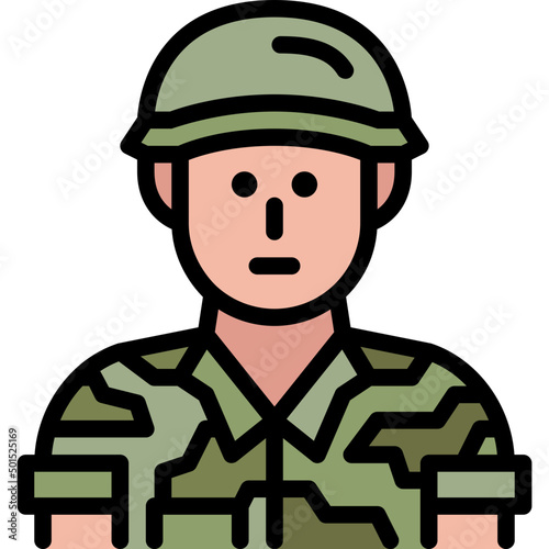 soldier filled outline icon