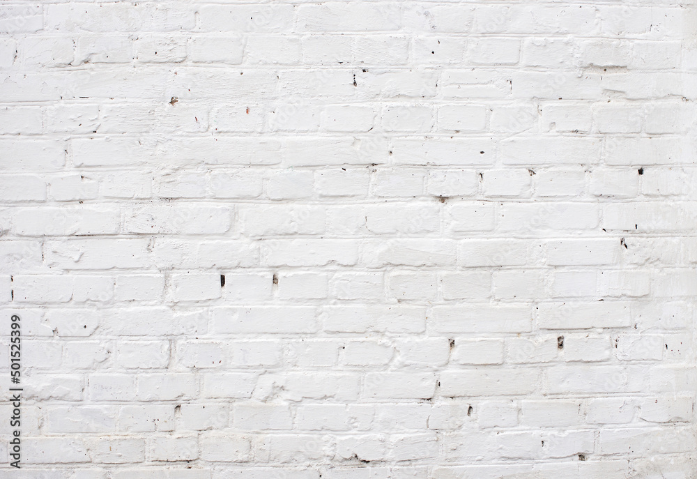 White grunge brick wall background