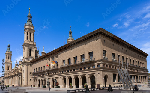 Zaragoza  Spain - April 21 2022 - Ayuntamiento de Zaragoza  The Zaragoza City Hall 