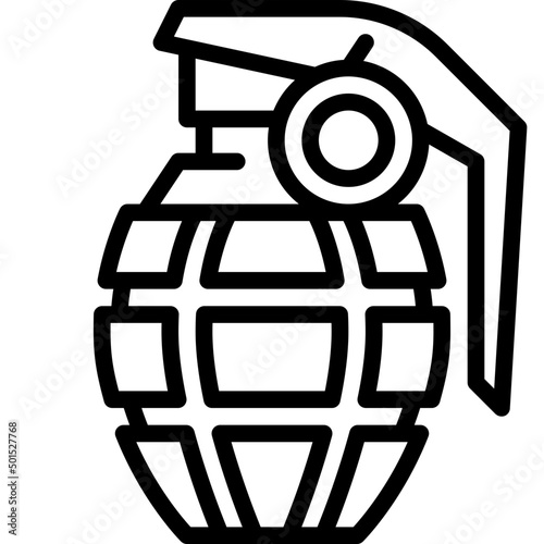 hand grenade line icon