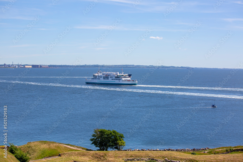 Passenger ferry for sailing along the route between port Helsingor in Denmark and Helsingborg in Sweden, Helsingor, Denmark