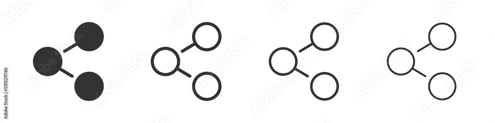 Share icons collection in two different styles and different stroke. Vector illustration EPS10 Share icons collection in two different styles and different stroke. Vector illustration EPS10