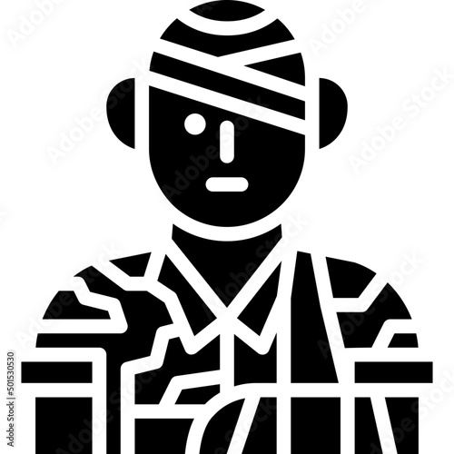 wounded soldier solid icon