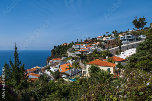 Residential houses in a small town Canico near Funchal, Madeira, Portugal. October 2021 © Сергій Вовк